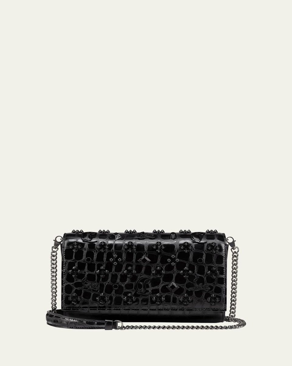 Paloma Clutch in Loubinthesky Croco Embossed Leather